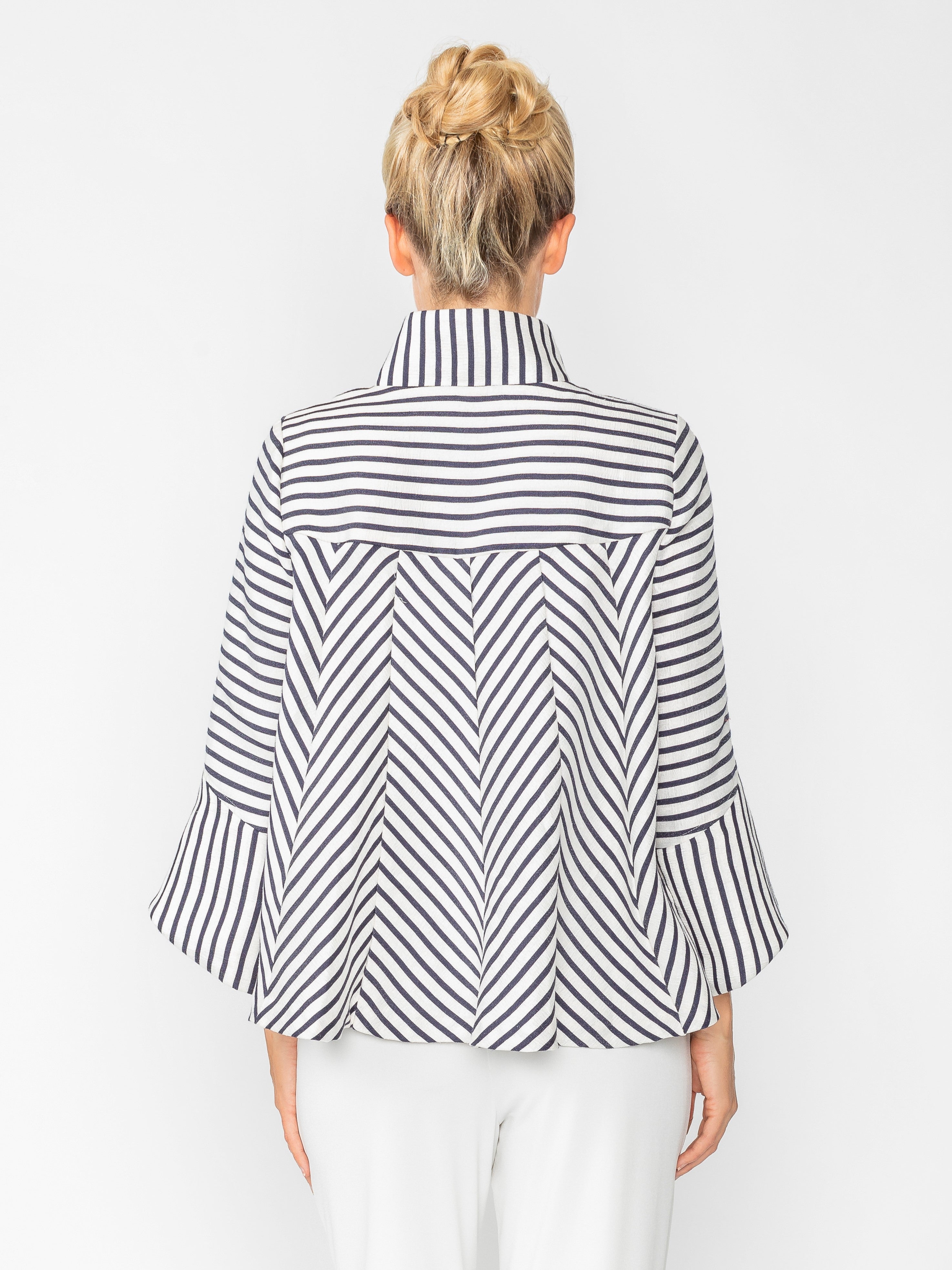 IC Collection Marine Strip A-Line Jacket-IC-6272J