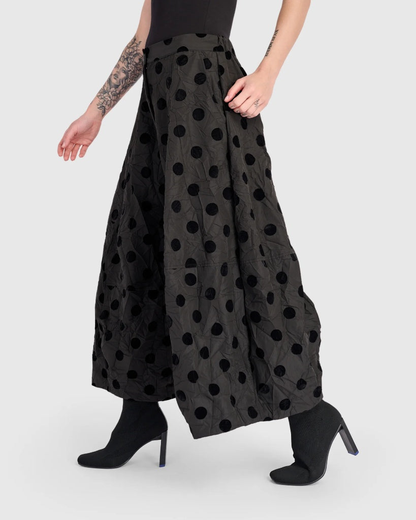 ALEMBIKA Pois Barrel Pants - Polka Dot Wide Leg Trousers EP706D