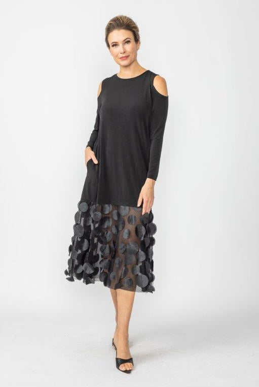 IC Collection Cold Shoulder Dot Dress | Unique Apparel USA