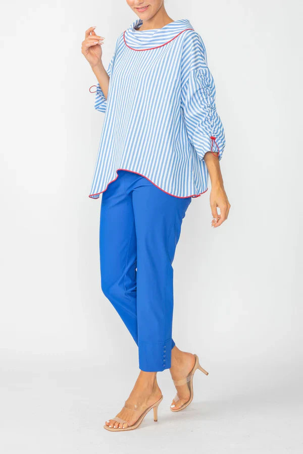 Drawing Sleeve Asymmetrical Boxy Top 6434T-DUP