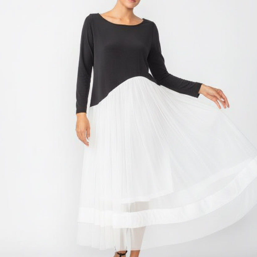 Mesh Skirt Dress-IC-6446D