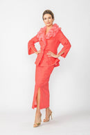 Side Split Pencil Skirt-6468S-SUNSET