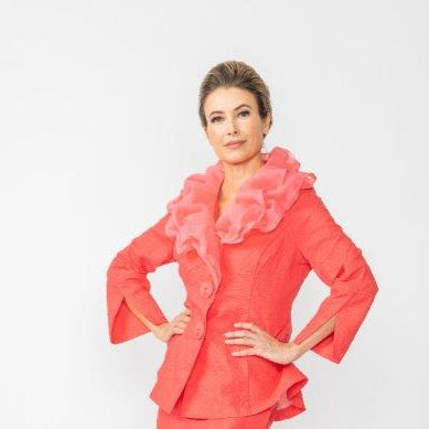 Wire Neck Organdy Collar Jacket-6449J-SUNSET