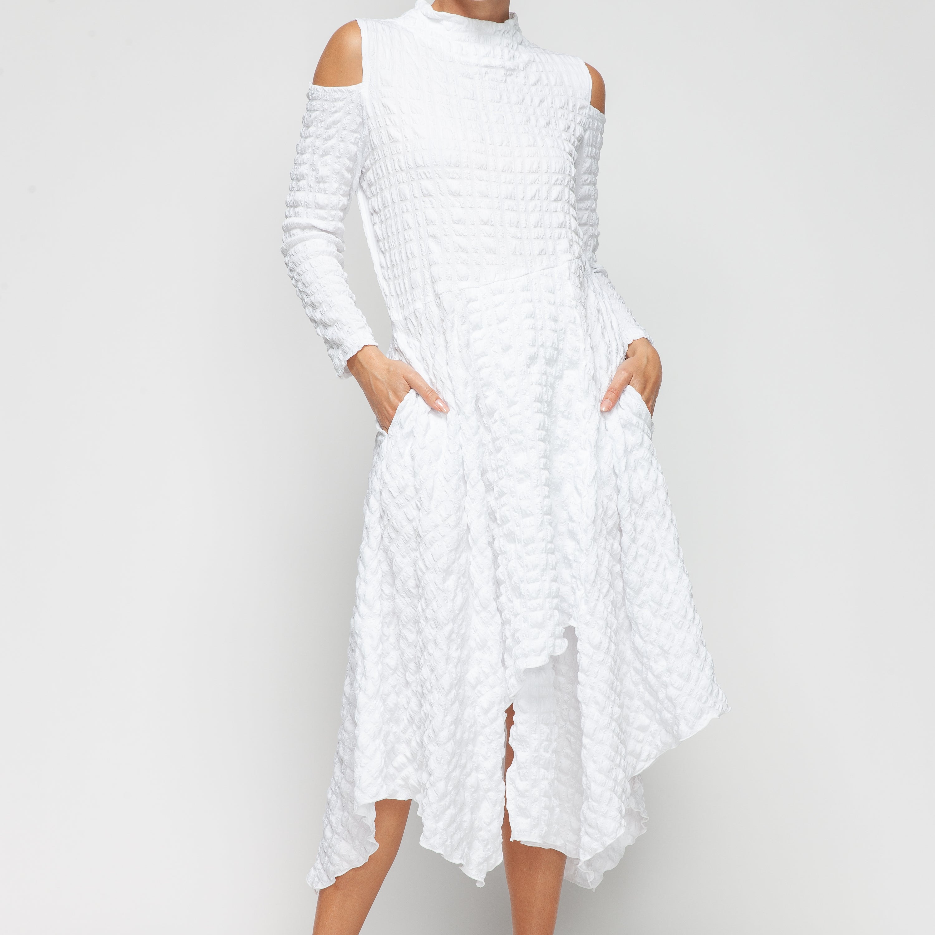 Bubble Cold Shoulder Dress 6452D