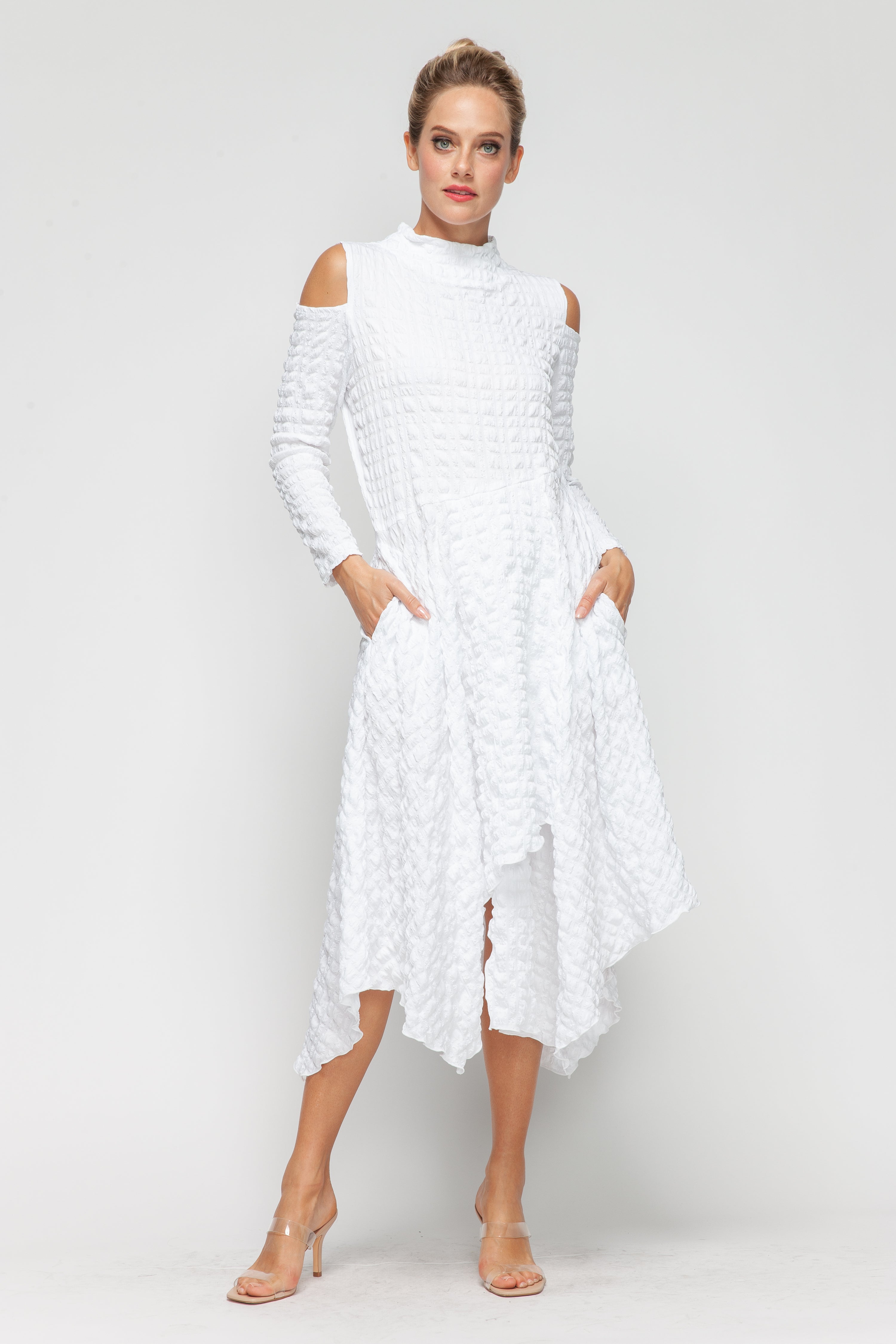 Bubble Cold Shoulder Dress 6452D