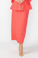 Side Split Pencil Skirt-6468S-SUNSET
