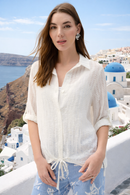 Joseph Ribkoff Woven Novelty Cocoon Blouse-262062