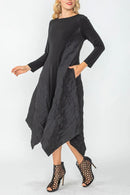 IC Collection Split Fabric Dress-IC-6639D