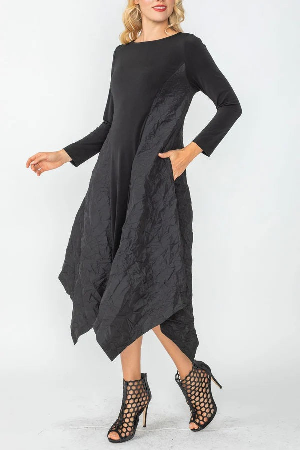 IC Collection Split Fabric Dress-IC-6639D