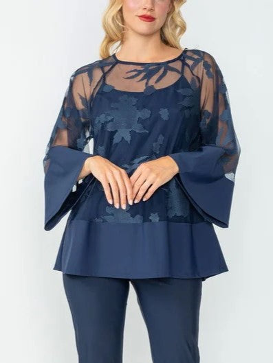 IC Collection Palm Mesh Tunic-IC-6656T