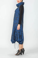 IC Collection Raised Floral Color Block Dress-IC-6670D