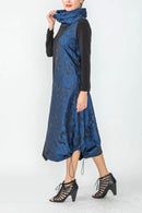 IC Collection Raised Floral Color Block Dress-IC-6670D