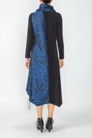 IC Collection Raised Floral Color Block Dress-IC-6670D