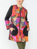 IC Collection Mosaic Zip Front Tunic-IC-6705T