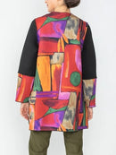 IC Collection Mosaic Zip Front Tunic-IC-6705T