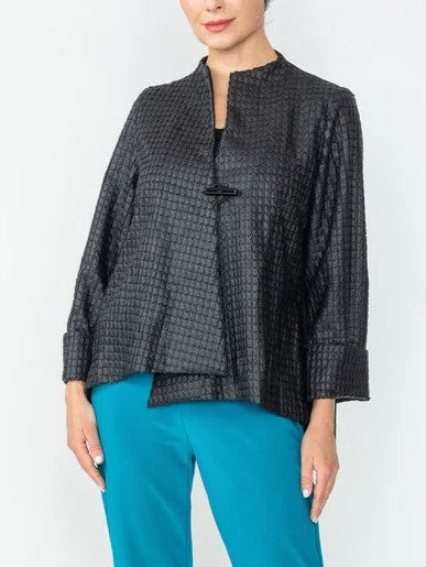 IC Collection Vegan Leather One Button Jacket-IC-6738J