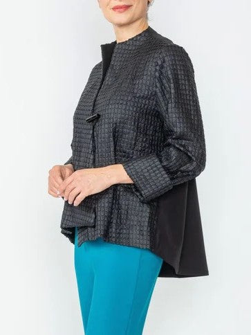 IC Collection Vegan Leather One Button Jacket-IC-6738J