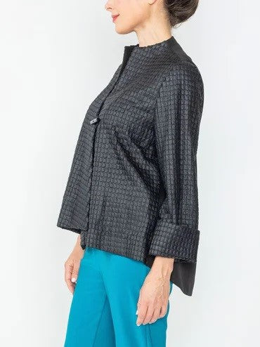 IC Collection Vegan Leather One Button Jacket-IC-6738J