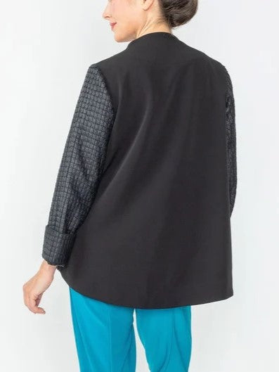 IC Collection Vegan Leather One Button Jacket-IC-6738J