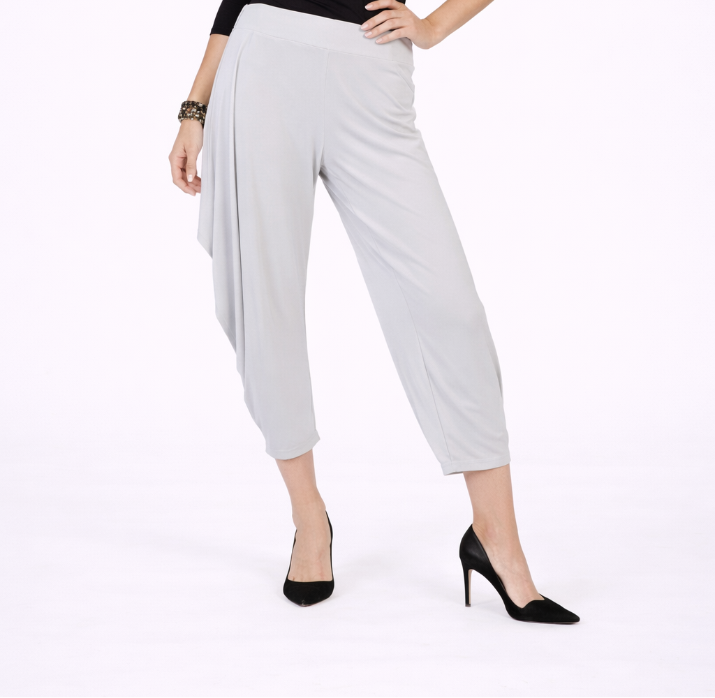 By JJ Asymmetrical Draped Capri Pants- IT-119