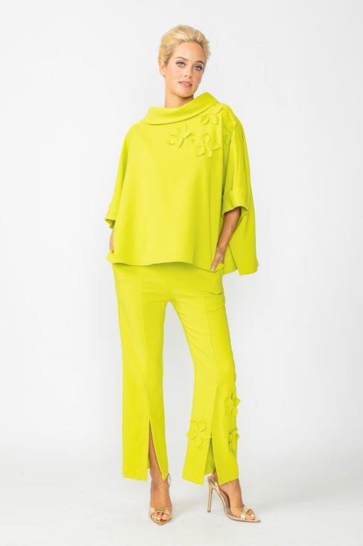 Front Slit Pant With Petal 6877P