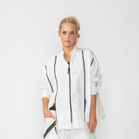 IC Collection Crackle Multi Zip Top-6786T