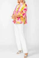 Abstract Print Jacket-6855J-PINK