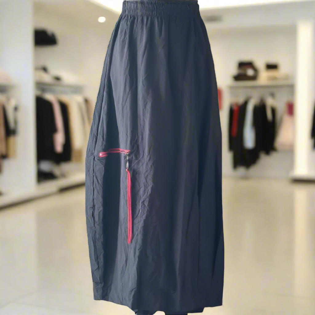 Moonlight Zip Pocket Crinkle Skirt-2617