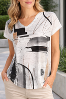 Jess & Jane Dolman Cap Sleeve Top-61-2199-TANGO