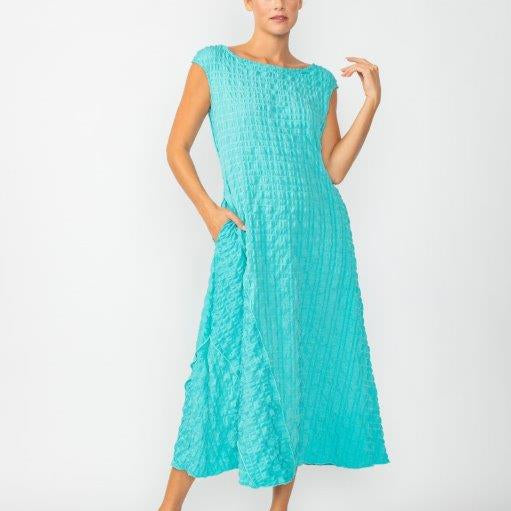 IC Collection Pucker Scoop Neck Dress 7003D-DUP1