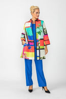 High Neck Open Contrast Binding Jacket- 7006J