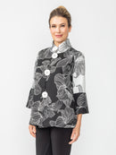 IC Collection Pleated Button Down Stencil Jacket-IC-7011J