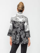 IC Collection Pleated Button Down Stencil Jacket-IC-7011J