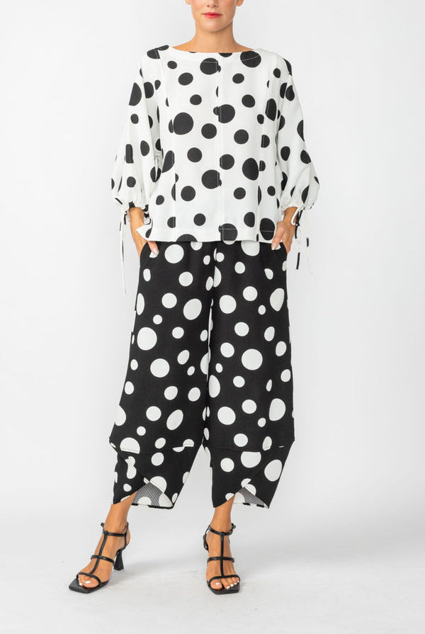 IC Collection Drop Sleeve Polka Dot Top 7016T | Unique Apparel USA