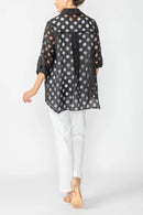 Mesh Polka Dot Blouse-7024B-DUP