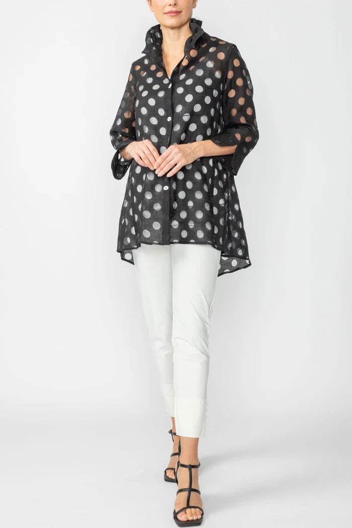 High and Low Neck Mesh Jacket-7032J