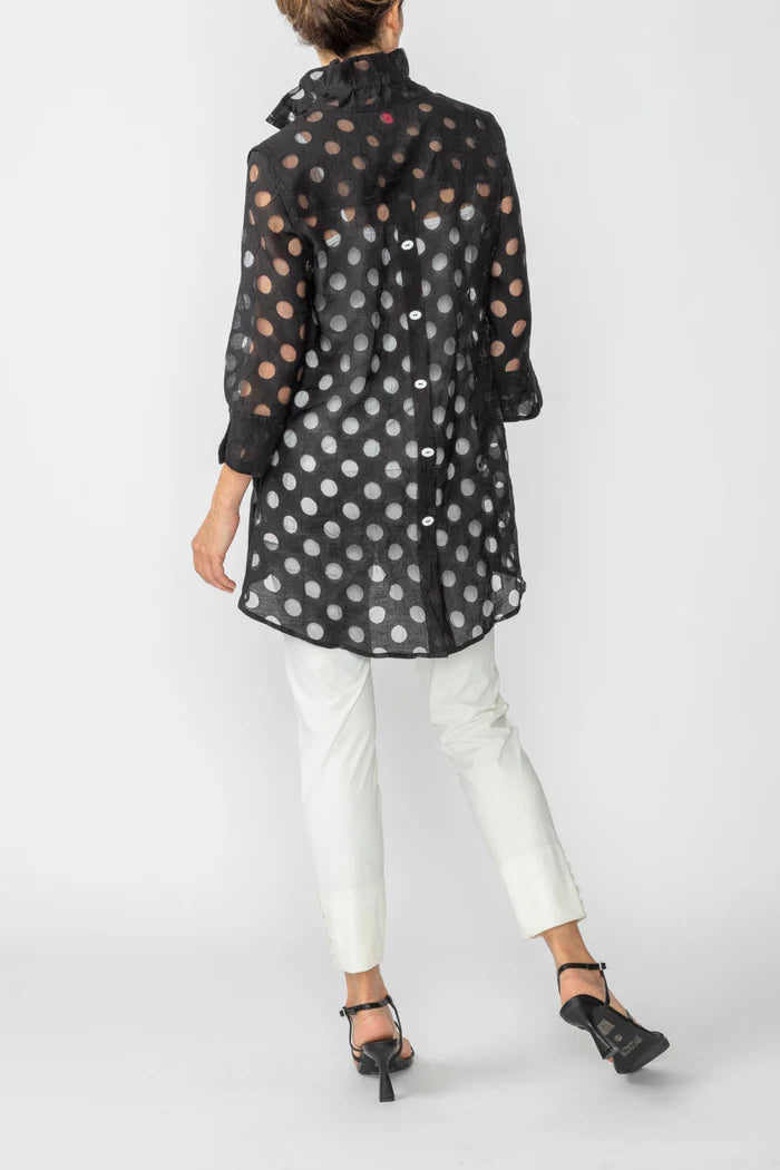 High and Low Neck Mesh Jacket-7032J