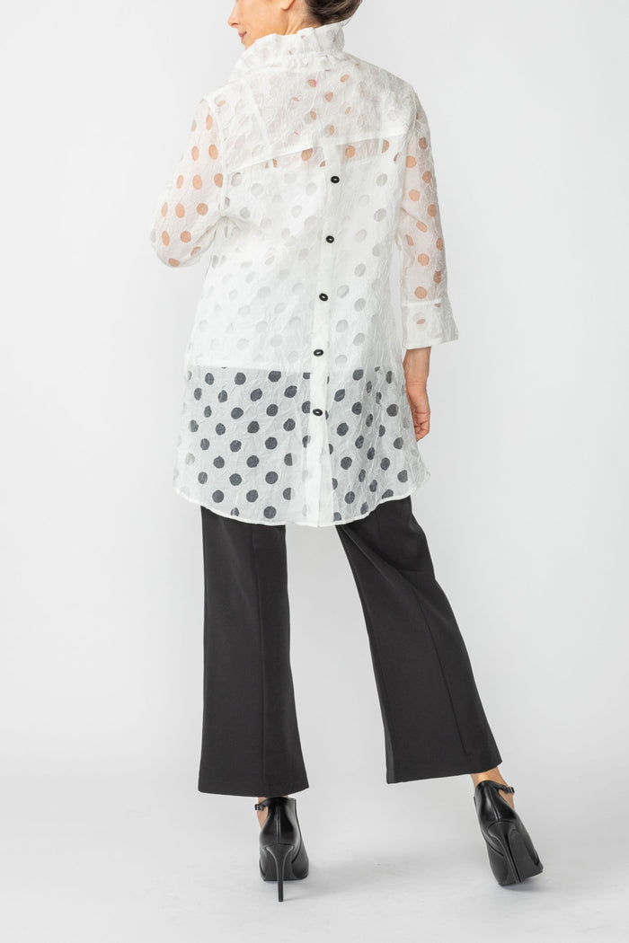 High and Low Neck Mesh Jacket-7032J