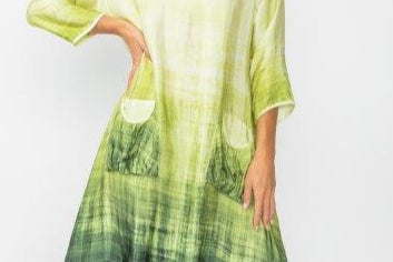 IC Collection Ombrette Bubble Pocket Dress 7053D-GREEN