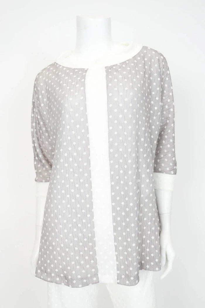 Raglan Sleeve Boat Neck Stand Collar Top-7074T