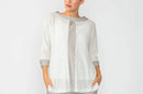 Raglan Sleeve Boat Neck Stand Collar Top-7074T