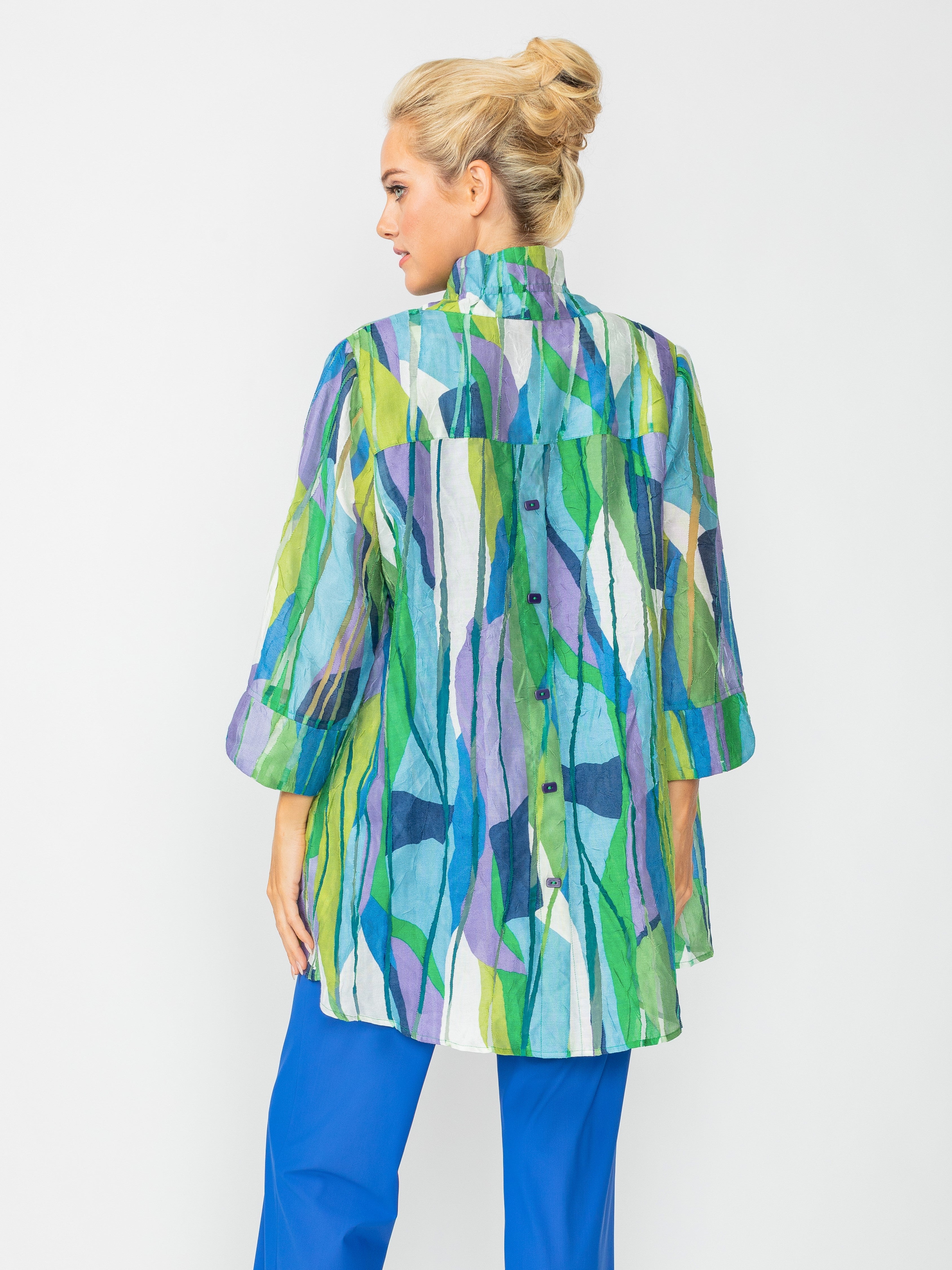 IC Collection Wire Collar Mosaic Jacket-IC-7079J