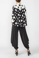 IC Collection Polka Dot Jacket 7093J-WHITE/BLACK