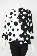 IC Collection Polka Dot Jacket 7093J-WHITE/BLACK