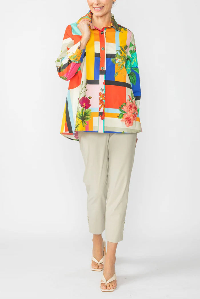 Floral Print Short Collar Jacket | Unique Apparel USA