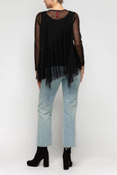 IC Collection  Mesh Detail Asymmetric Hem Top-IC-7105T