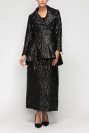 IC Collection Luxe Noir High Low Jacket-7127J