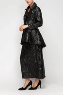 IC Collection Luxe Noir High Low Jacket-7127J