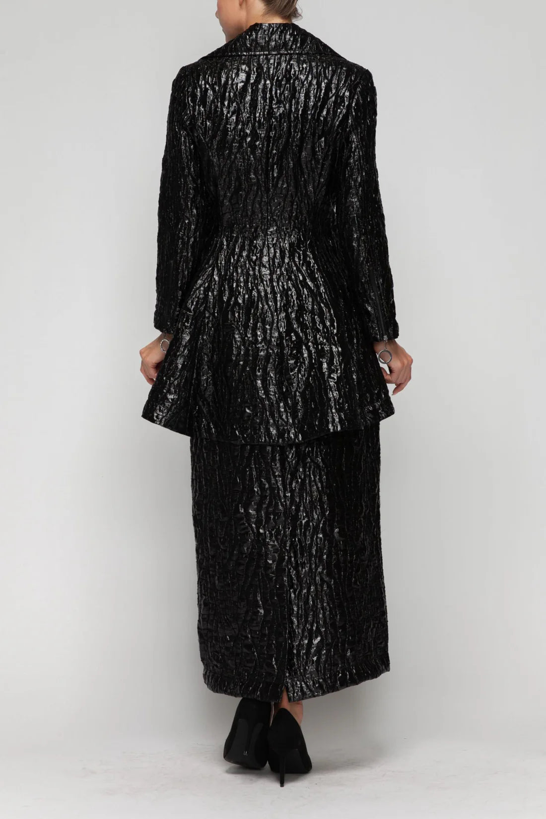 IC Collection Luxe Noir High Low Jacket-7127J