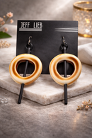 Jeff Lieb Sculptural Caramel & Ivory Statement Earrings-88856